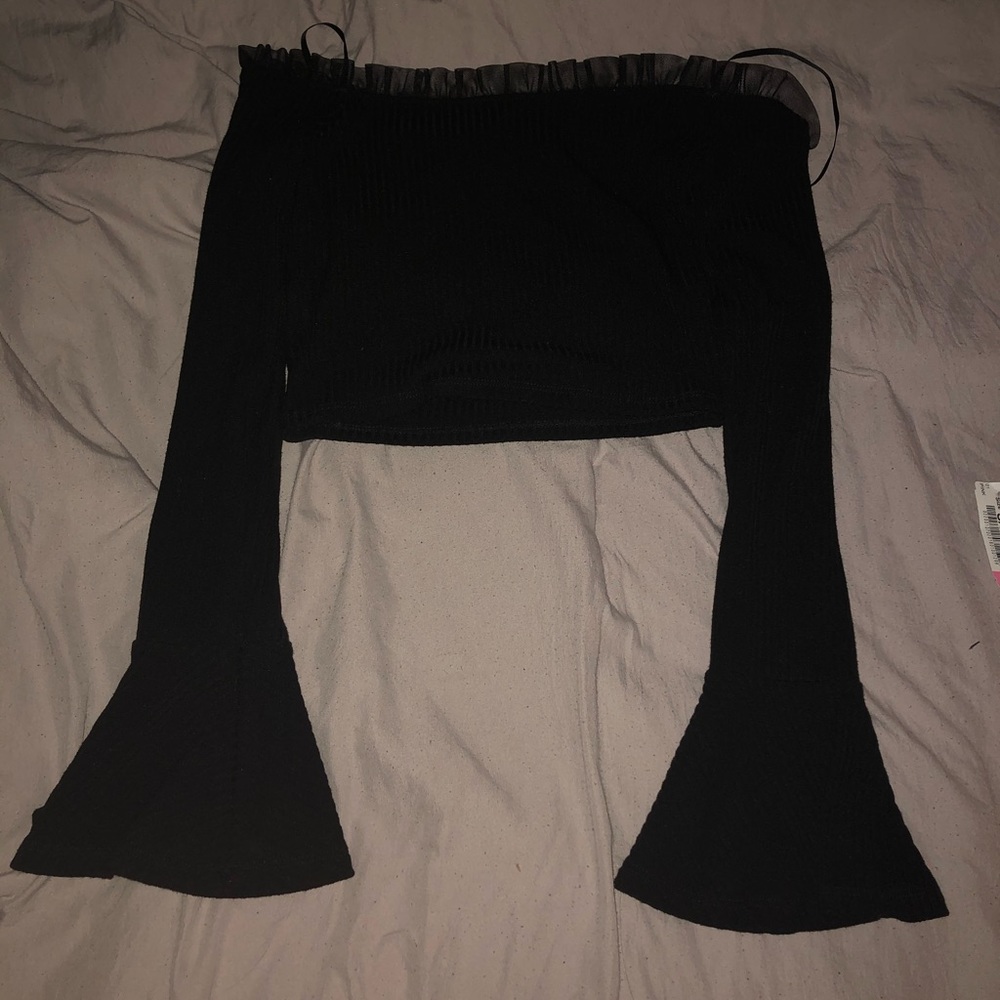 Black off the shoulder top